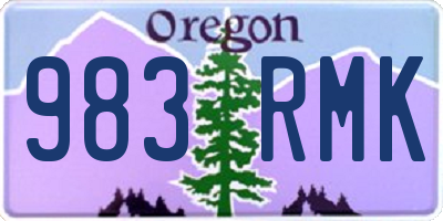 OR license plate 983RMK