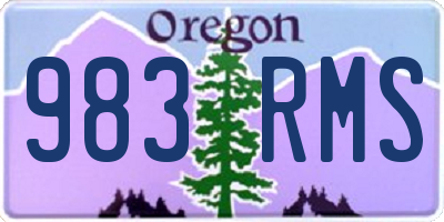 OR license plate 983RMS