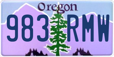 OR license plate 983RMW