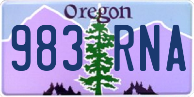 OR license plate 983RNA