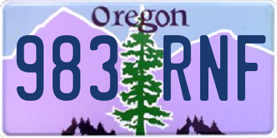 OR license plate 983RNF