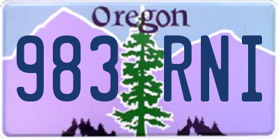 OR license plate 983RNI