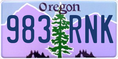 OR license plate 983RNK