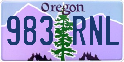 OR license plate 983RNL