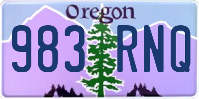 OR license plate 983RNQ