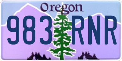 OR license plate 983RNR