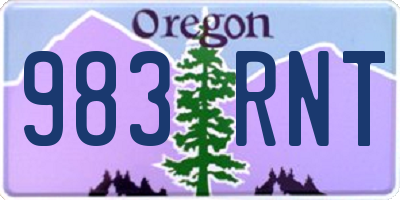 OR license plate 983RNT