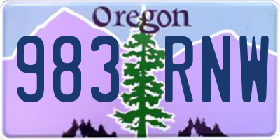 OR license plate 983RNW