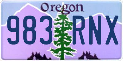 OR license plate 983RNX