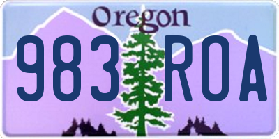 OR license plate 983ROA