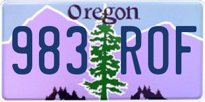 OR license plate 983ROF