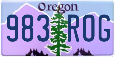 OR license plate 983ROG