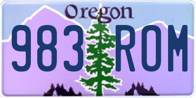 OR license plate 983ROM