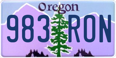 OR license plate 983RON