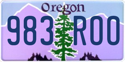 OR license plate 983ROO