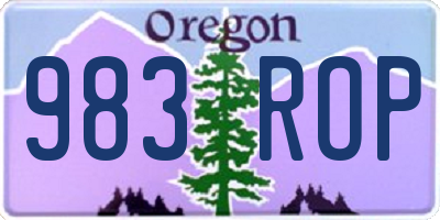 OR license plate 983ROP