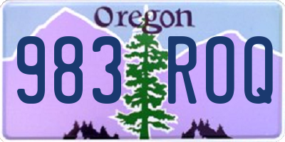 OR license plate 983ROQ