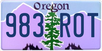 OR license plate 983ROT