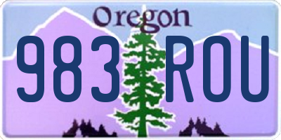OR license plate 983ROU
