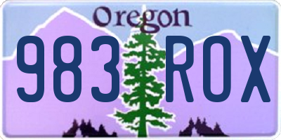OR license plate 983ROX
