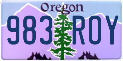 OR license plate 983ROY