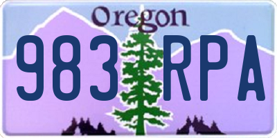 OR license plate 983RPA