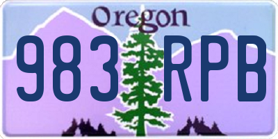 OR license plate 983RPB