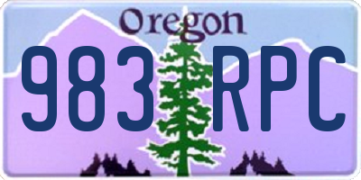 OR license plate 983RPC
