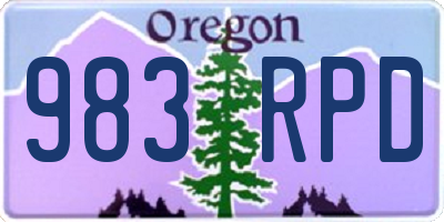 OR license plate 983RPD
