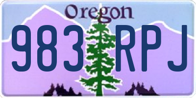 OR license plate 983RPJ