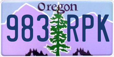 OR license plate 983RPK