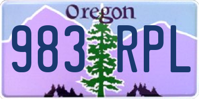 OR license plate 983RPL