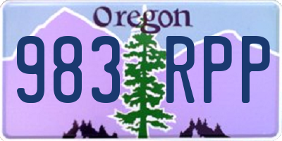 OR license plate 983RPP