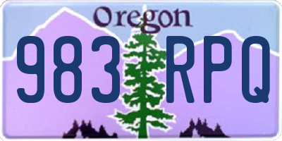 OR license plate 983RPQ