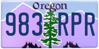 OR license plate 983RPR