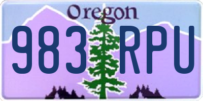 OR license plate 983RPU