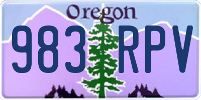 OR license plate 983RPV
