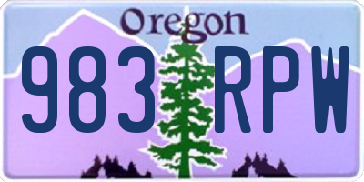 OR license plate 983RPW