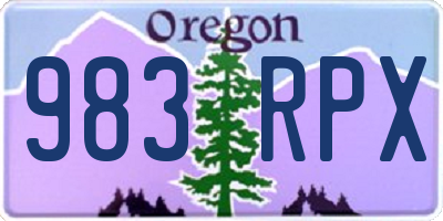 OR license plate 983RPX