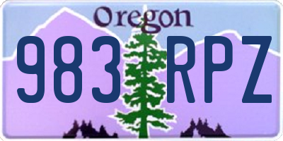 OR license plate 983RPZ