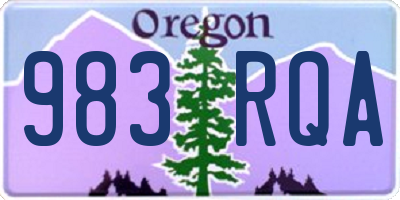 OR license plate 983RQA