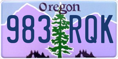 OR license plate 983RQK
