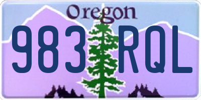 OR license plate 983RQL