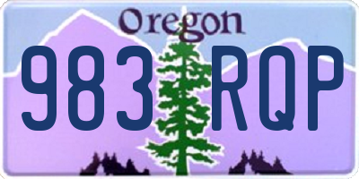 OR license plate 983RQP