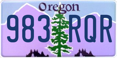 OR license plate 983RQR