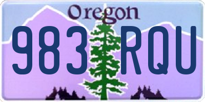 OR license plate 983RQU