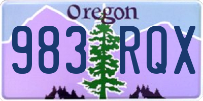 OR license plate 983RQX