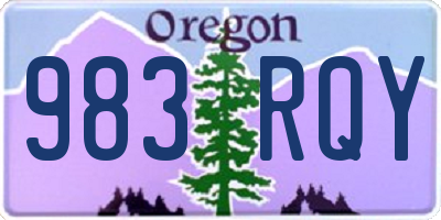 OR license plate 983RQY