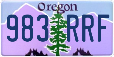 OR license plate 983RRF