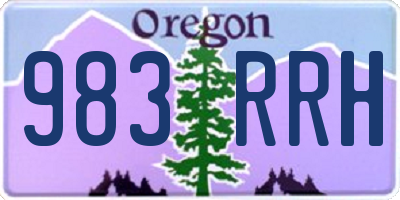 OR license plate 983RRH